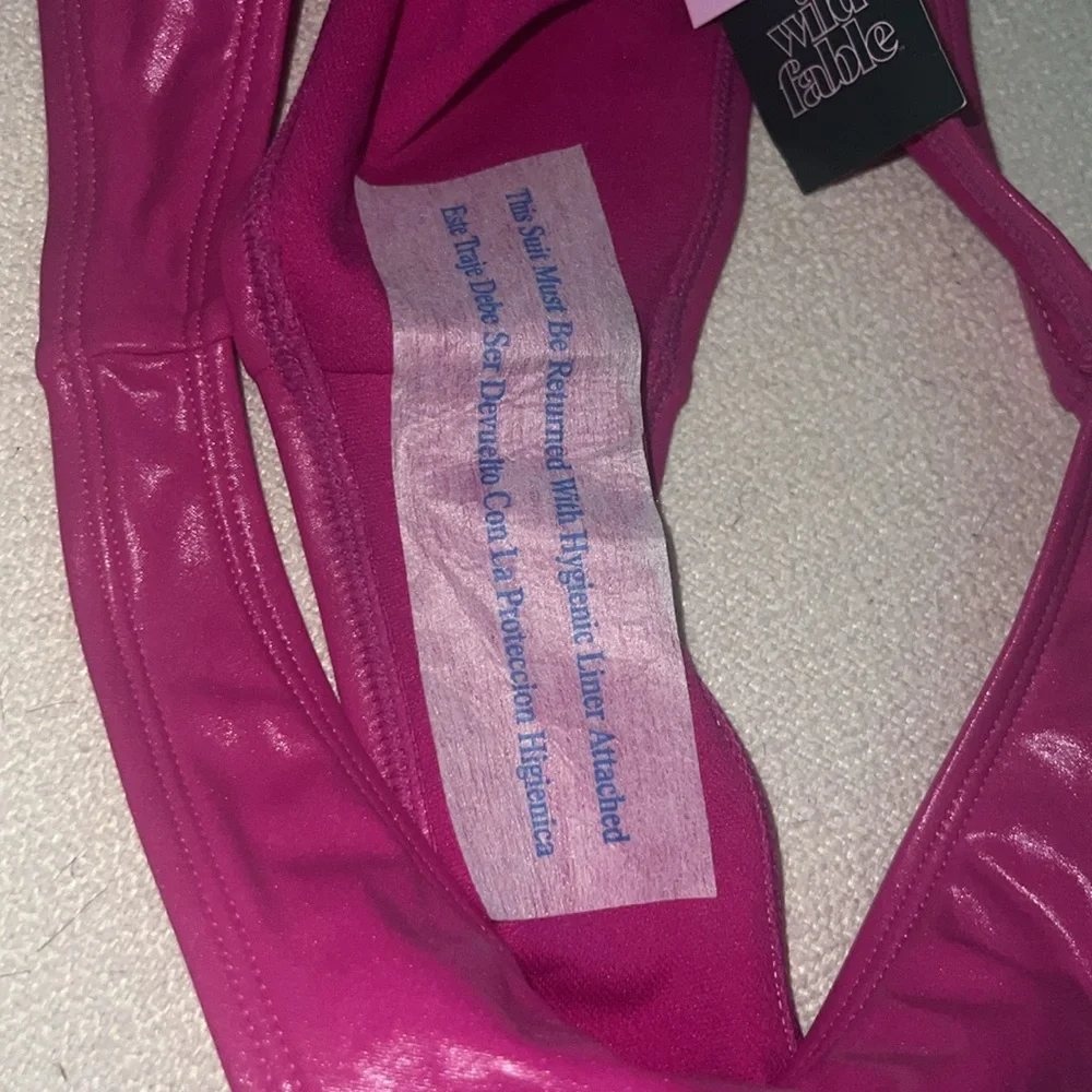 Women's Faux Leather Extra Cheeky Extra High Leg Bikini Bottom - Wild Fable Pink